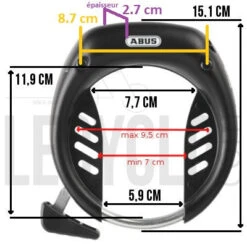 Antivol De Cadre à Clés Tectic 496 De Vélo ABUS -Vélo Accessoires Boutique antivol de cadre a cles tectic 496 de velo abus full 5