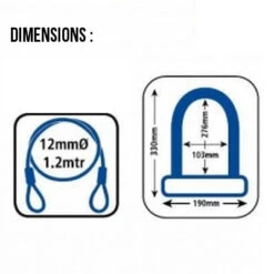 Antivol Vélo Combiné U Et Cable à Clefs - Oxford 5 Antivol Vélo Combiné U Et Cable à Clefs - Oxford -Vélo Accessoires Boutique antivol velo combine u et cable a clefs oxford full 3