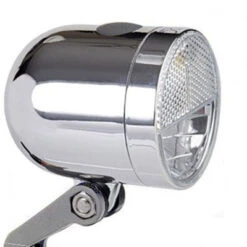 Eclairage Avant Rétro Chromé Sur Fourche De Vélo Néro