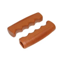 Poignées De Vélo Vintage Caramel Avec Creux 110 Mm