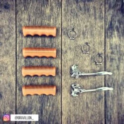 Poignées De Vélo Vintage Caramel Avec Creux 110 Mm -Vélo Accessoires Boutique poignees vintage velo gravillon